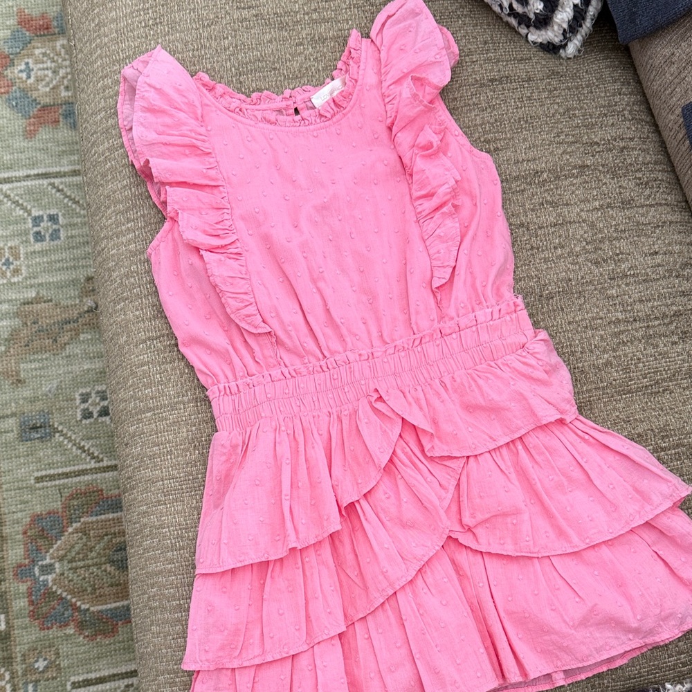 LoveShackFancy Pink Ruffled Kids Dress 7/8